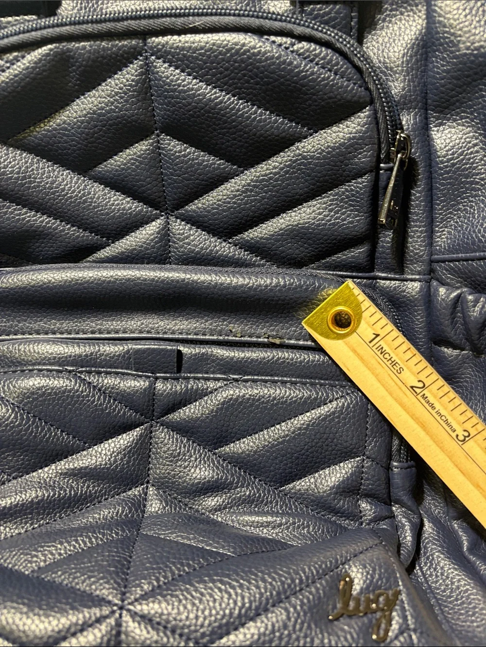 Lug Canter Navy Blue Quilted Convertible Backpack Shoulder Bag